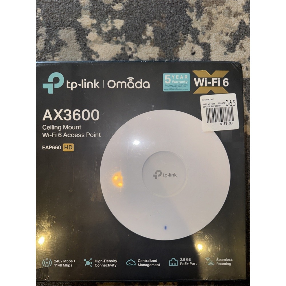 TP-Link EAP660HD AX3600 High Density Multi-Gigabit Ceiling Mount Wi-Fi 6 Access